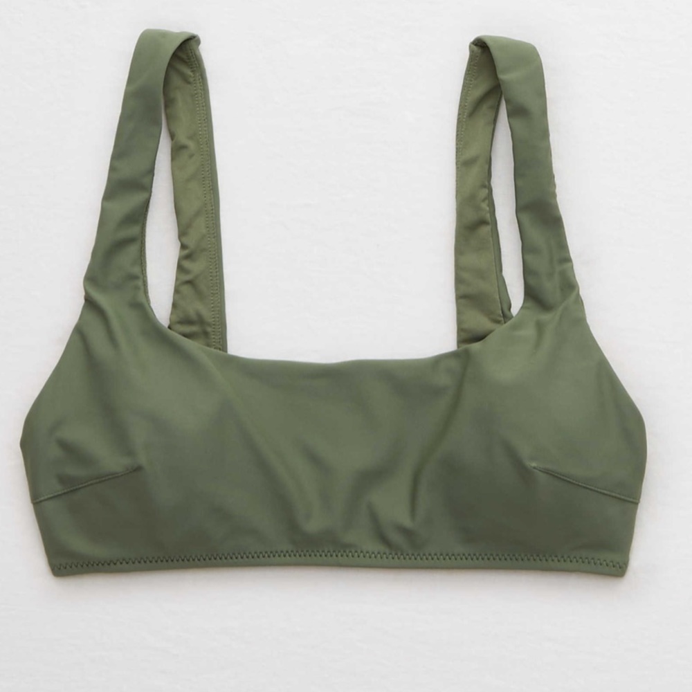 Aerie Green scoop neck bathing suit top